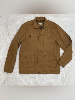 Carbon 2 Cobalt Mens Size M Medium Canvas Partially Flannel Lined Jacket Tan